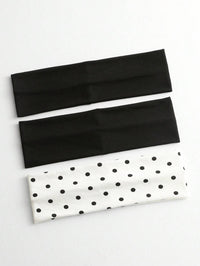 Three-piece Set, Pure Black With White Polka Dots_5
